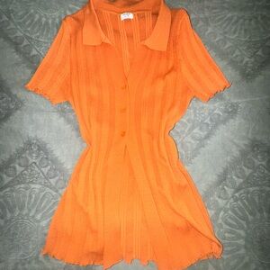 Cotton Citizen Orange Button Down Shirt